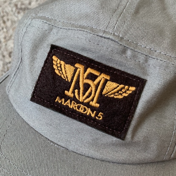 Maroon 5 5-Panel Adjustable Hat, Adjustable Buckle, Gold Wing Crest - Picture 3 of 10